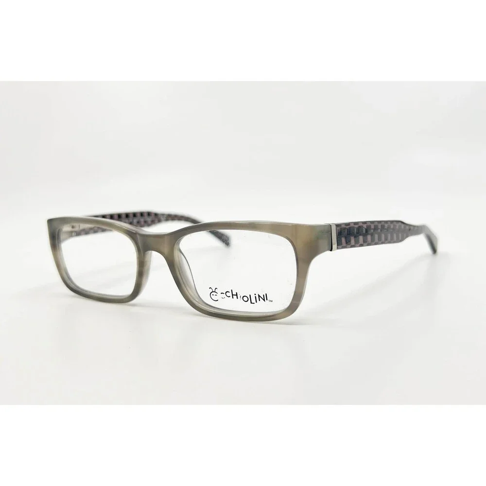Occhi 1022 Grey Tort Checks Eyeglasses Frames 46-16-130 Womens Rectangle Gray